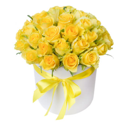 Коробка с цветами  «Желтые Розы»